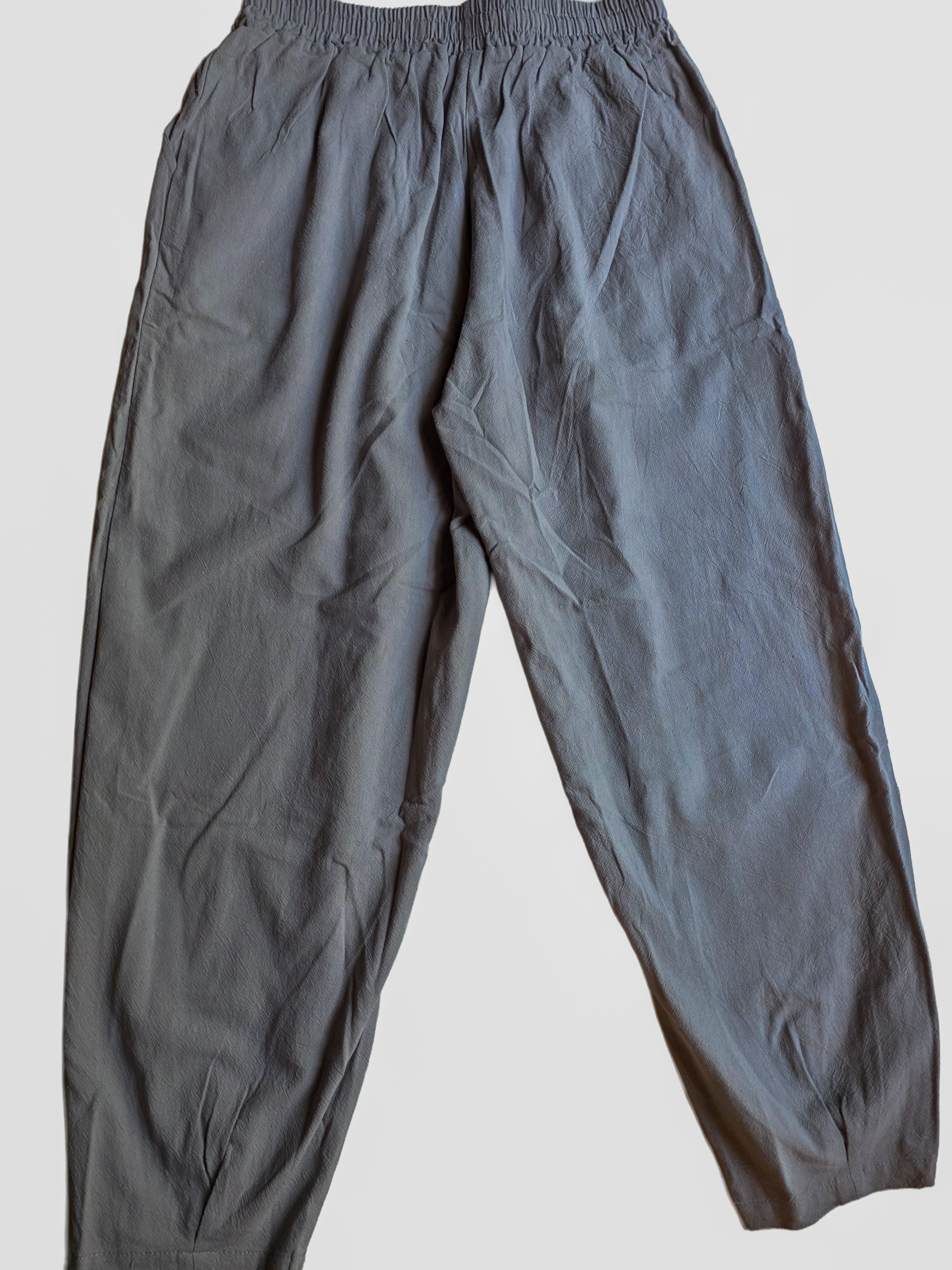 STEZE Linen Pant - blue colorway, front view, clean studio background