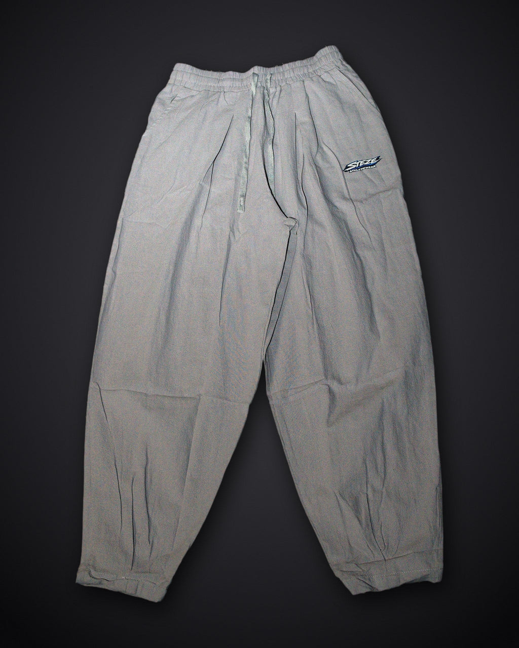 STEZE Linen Pant in gray, front view on dark studio background